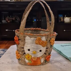 Woven Basket with Cute Character Design